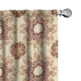 thumbnail image 1 of Ambesonne Earth Tones Window Curtains, Mandala Lace Style Art, Each 28" W x 63" L, Burgundy Coral and Ivory, 1 of 5