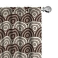 thumbnail image 1 of Ambesonne Earth Tones Window Curtains, Spiral Circles Grid, Each 28" W x 84" L, Dark Brown and Cream, 1 of 5