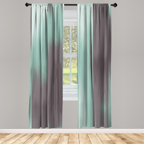 Ambesonne Earth Tones Curtains, Abstract Modern Design, Pair of 28"x84", Almond Green
