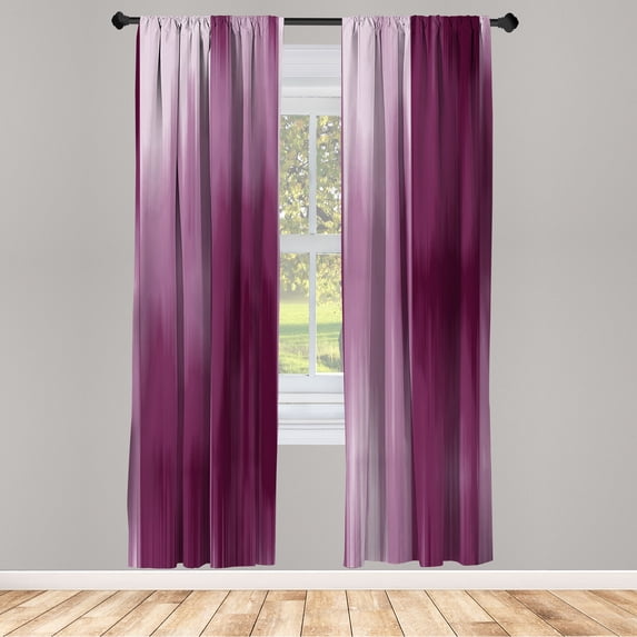 Ambesonne Earth Tones Curtains, Abstract Modern Design, Pair of 28"x84", Pale Lavender