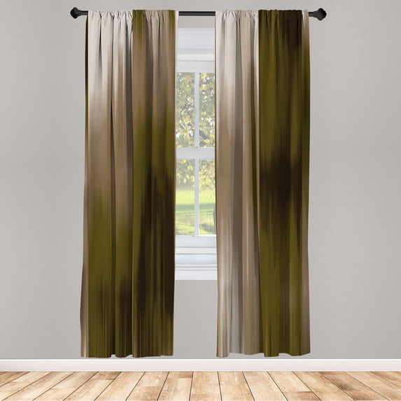 Ambesonne Earth Tones Curtains, Abstract Modern Design, Pair of 28"x95", Dark Cocoa