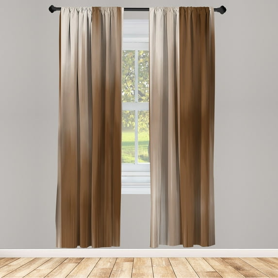 Ambesonne Earth Tones Curtains, Abstract Modern Design, Pair of 28"x95", Warm Taupe