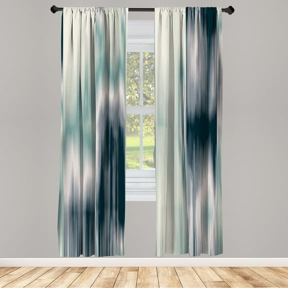 Ambesonne Earth Tones Curtains, Abstract Modern Ombre, Pair of 28"x63", Pale Seafoam