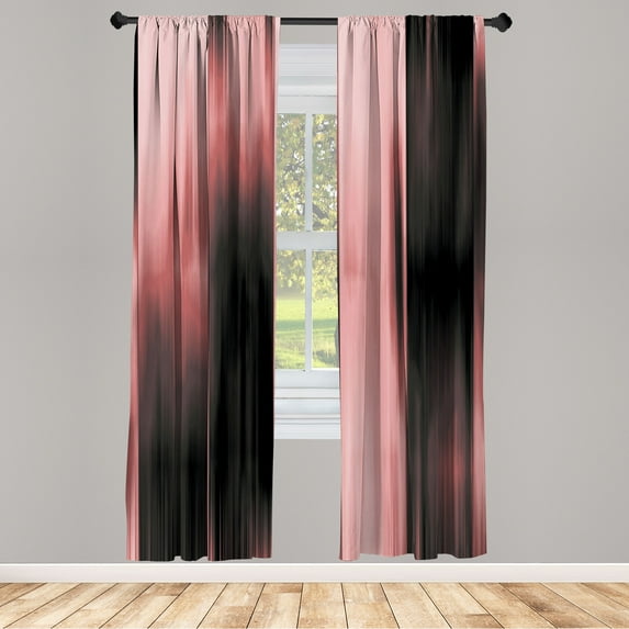 Ambesonne Earth Tones Curtains, Abstract Modern Ombre, Pair of 28"x84", Pale Pink