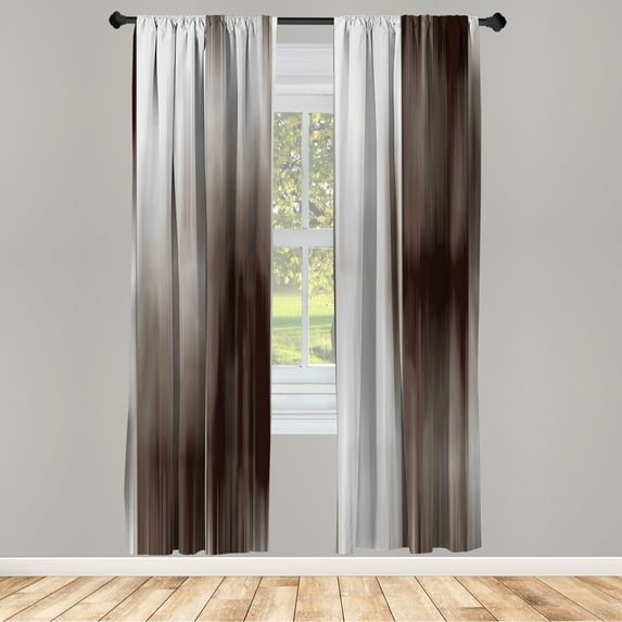 Ambesonne Earth Tones Curtains, Abstract Modern Ombre, Pair of 28"x95", Pale Grey