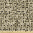 thumbnail image 1 of Ambesonne Earth Tones Fabric by the Yard Microfiber, Abstract Maze Form, 1 Yard, Umber Pale Yellow, 1 of 4