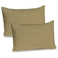 thumbnail image 1 of Ambesonne Earth Tones Pillow Sham 2 Pack, Asymmetric Lines, 30"x20", Brown Mustard White, 1 of 3