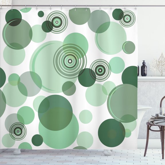 Ambesonne Earth Tones Shower Curtain, Abstract Pastel Pattern, 69"Wx70"L, Apple Green