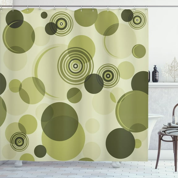 Ambesonne Earth Tones Shower Curtain, Abstract Pastel Pattern, 69"Wx75"L, Olive Green