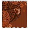 thumbnail image 1 of Ambesonne Earth Tones Shower Curtain, Folk Floral Details, 69"Wx84"L, Brown Orange Peach, 1 of 3