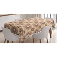 thumbnail image 1 of Ambesonne Earth Tones Tablecloth Rectangular Table Cover, Mandala Lace Style Art, 60"x84", Burgundy Coral Ivory, 1 of 4