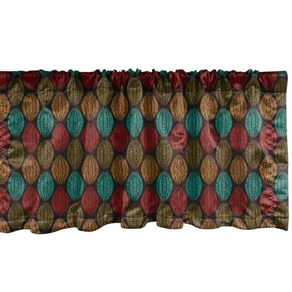 Ambesonne Earth Tones Window Valance, Eastern Native Art, 54" X 12", Multicolor
