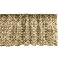thumbnail image 1 of Ambesonne Earth Tones Window Valance, Old Fashioned Damask Style Curved Floral Shapes Classical Grunge Motif, Curtain Valance for Kitchen Bedroom Decor with Rod Pocket, 54" X 12", Beige and Brown, 1 of 3