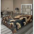 thumbnail image 1 of Ambesonne Earthy Boho Flat Sheet, Gothic Woods Waves Sun, Twin Size, Dark Slate Blue Cinnamon, 1 of 1
