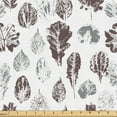 thumbnail image 1 of Ambesonne Earthy Fabric by the Yard Upholstery, Grunge Stamp Look Leaves, 10 Yards, Dark Warm Taupe Grey, 1 of 5