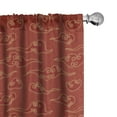 thumbnail image 1 of Ambesonne East 4-Panel Curtains, Far Eastern Folk Clouds Motif, 56"x63", Vermilion Cream, 1 of 4