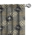 thumbnail image 1 of Ambesonne East Window Curtains, Old Fashioned Batik Pattern, Each 28" W x 63" L, Tan Black, 1 of 4
