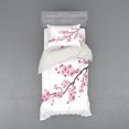 thumbnail image 1 of Ambesonne East Bedding Set 3 Pcs, Japanese Cherry Branch, Twin, Pink White, 1 of 2