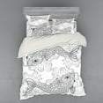 thumbnail image 1 of Ambesonne East Bedding Set 4 Pcs, Koi Fish Pattern, Queen, Grey and White, 1 of 3
