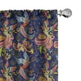 thumbnail image 1 of Ambesonne East Curtains, Cartoon Style Birds Dots, Pair of 28"x84", Multicolor, 1 of 5