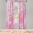 thumbnail image 1 of Ambesonne East Curtains, Japanese Cherry Sakura Print, Pair of 28"x95", Baby Pink, 1 of 2