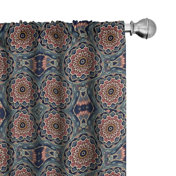 Ambesonne East Curtains, Lotus Flowers, Pair of 28"x63", Multicolor