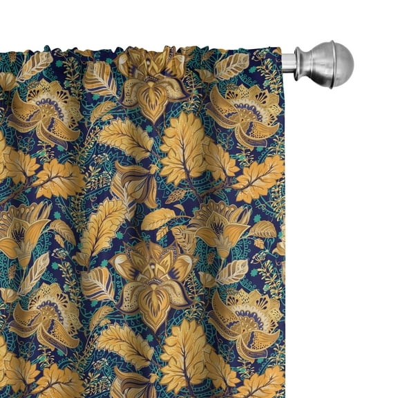 Ambesonne East Curtains, Medieval Exotic Garden, Pair of 28"x95", Multicolor