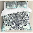 thumbnail image 1 of Ambesonne East Duvet Cover Sets, Chinese Bonsai Roots, 2-King, Indigo Cream Pale Blue, 1 of 7
