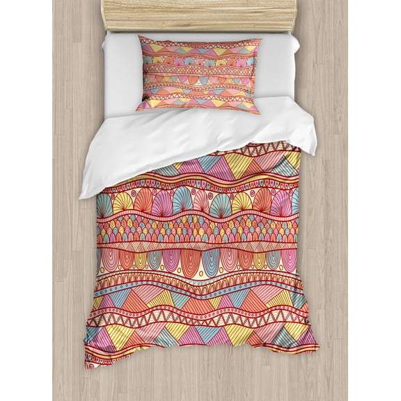 Ambesonne East Duvet Cover Sets, Colorful Art, 2-Twin, Multicolor