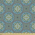 thumbnail image 1 of Ambesonne East Fabric by the Yard Upholstery, Ornament Tile, 3 Yards, Yellow Green Turquoise, 1 of 4
