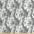 thumbnail image 1 of Ambesonne East Fabric by the Yard Upholstery, Sketch Style Carp Koi, 10 Yards, Grey Black White, 1 of 4
