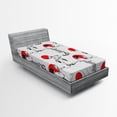 thumbnail image 1 of Ambesonne East Fitted Sheet, Modern Japanese, Twin Size, Black Red, 1 of 2