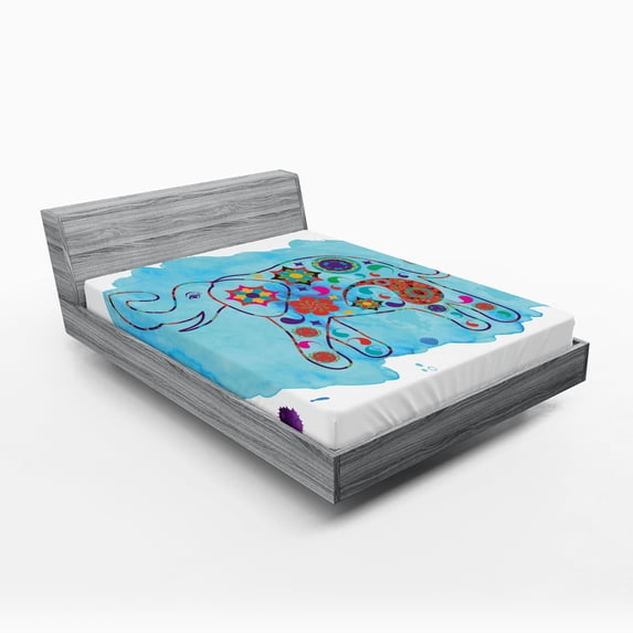 Ambesonne East Fitted Sheet, Thailand Paisley, Full Size, Multicolor