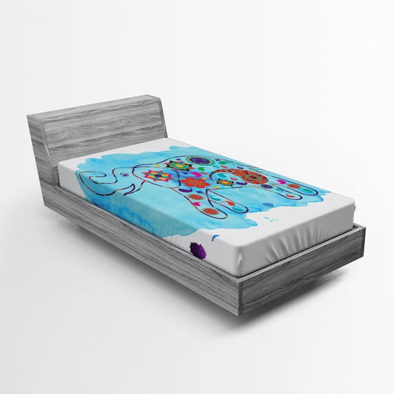 Ambesonne East Fitted Sheet, Thailand Paisley, Twin XL Size, Multicolor