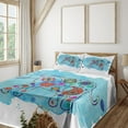 thumbnail image 1 of Ambesonne East Fitted & Top Sheet Set with Shams, Thailand Paisley, Multicolor, 1 of 4