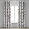 thumbnail image 1 of Ambesonne East Grommet Curtain, Bullfinch Birds Sakura, 50" x 120", Pink Black Grey, 1 of 6