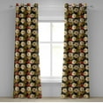 thumbnail image 1 of Ambesonne East Grommet Curtain, Japan Inspired Lotus Koi, 50" x 72", Burnt Sienna Orange, 1 of 6