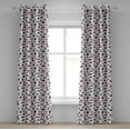 thumbnail image 1 of Ambesonne East Grommet Curtain, Japanese Architecture Artwork, 50" x 84", Dark Coral Black White, 1 of 6