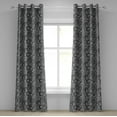 thumbnail image 1 of Ambesonne East Grommet Curtain, Lace Like Traditional, 50" x 120", White and Charcoal Grey, 1 of 6