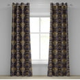 thumbnail image 1 of Ambesonne East Grommet Curtain, Oriental Pattern, 50" x 96", Yellow Purple, 1 of 6