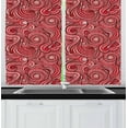 thumbnail image 1 of Ambesonne East Kitchen Curtains, Autumn Holiday, 55"x45", Rose Ruby Red, 1 of 3