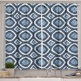 thumbnail image 1 of Ambesonne East Kitchen Curtains, Shibori Dyeing Style, 55"x39", Night Blue and Pale Blue, 1 of 3