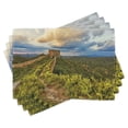 thumbnail image 1 of Ambesonne East Place Mats Set of 4, Wonder of World, Standard Size, Green Blue, 1 of 6