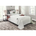 thumbnail image 1 of Ambesonne East Quilted Bedspread Set 2 Pcs, Cherry Blossoms and Boat, Twin Size, Ruby Pale Grey, 1 of 3