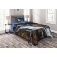 thumbnail image 1 of Ambesonne East Quilted Bedspread Set 2 Pcs, Pongour Waterfall Exotic, Twin Size, White Blue, 1 of 3