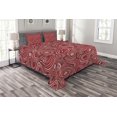 thumbnail image 1 of Ambesonne East Quilted Bedspread Set 3 Pcs, Autumn Holiday, Queen Size, Rose Ruby Red, 1 of 3