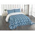 thumbnail image 1 of Ambesonne East Quilted Bedspread Set 3 Pcs, Ocean Inspired Oriental, King Size, Blue White, 1 of 5