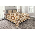 thumbnail image 1 of Ambesonne East Quilted Bedspread Set 3 Pcs, Taj Mahal Tomb Building, King Size, Cream Orange Brown, 1 of 3