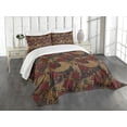 thumbnail image 1 of Ambesonne East Quilted Bedspread Set 3 Pcs, Traditional Roses Dragon, King Size, Jade Green Sand Brown, 1 of 3