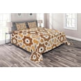 thumbnail image 1 of Ambesonne East Quilted Coverlet 3 Pcs, Taj Mahal Tomb Building, King Size, Cream Orange Brown, 1 of 2